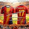 Spanish-style Summer 3D Printed  Football Jersey T-shirt Loose and Comfortable Recommended for Sports Wear