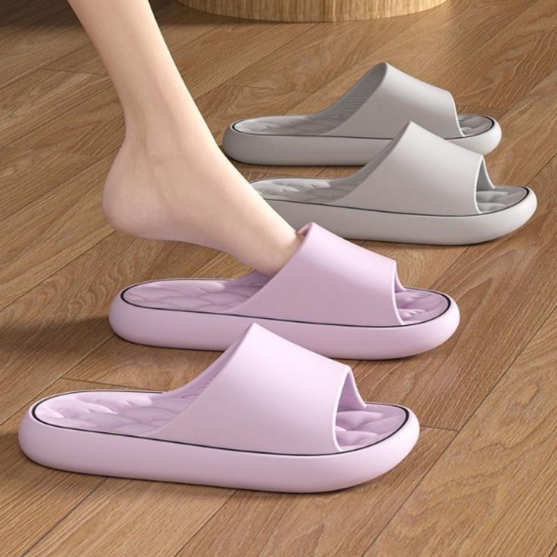 Ultraleichte Weiche Einfache Mode EVA Elastische Bunte Hausschuhe Tür Badezimmer Flip-Flop Sandalen