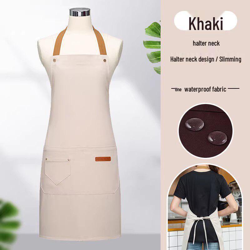 Custom Logo Waterproof Waist Apron for Milk Tea, Hot Pot, and Coffee Shop Staff