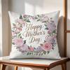 Happy Mothers Day Cushion Cover Natural Linen Organic Fabric DoubleSided Printing Couch Pillow Covers Home Decor
