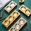 2/3 Grids Dipping Bowl Stainless Steel Seasoning Tray Durable Condiment Container  Restaurant