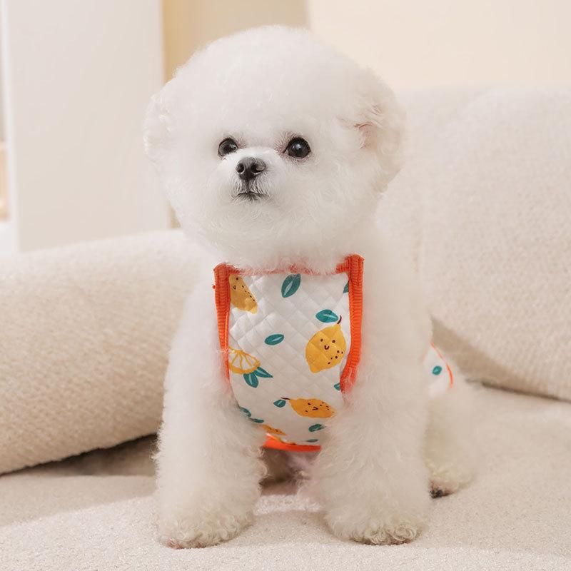 Summer Teddy Bigbear Vest Belly Pocket Air Conditioning Room Small Dog Four Seasons Belly Clothing Pet Clothing Puppy Dog Clothing