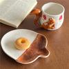 ABBY-Coffee Mug& Porcelain Cup Lovely Squirrel Relief Design Flower Mugs Afternoon Tea Teacup Fruits Juice Cup Sauce B