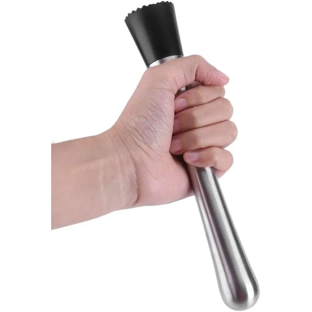 1pc Cocktail Muddler Stainless Steel Bar Stick Mojito Masher Fruit Mixer Ideal Bartender Tool Barware