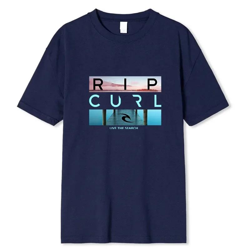 Prodej Rip Live the Search Beauty Curl Logo Pánské dámské tričko Letní Úžasná kvalita Bílé tričko Pánské nové tričko