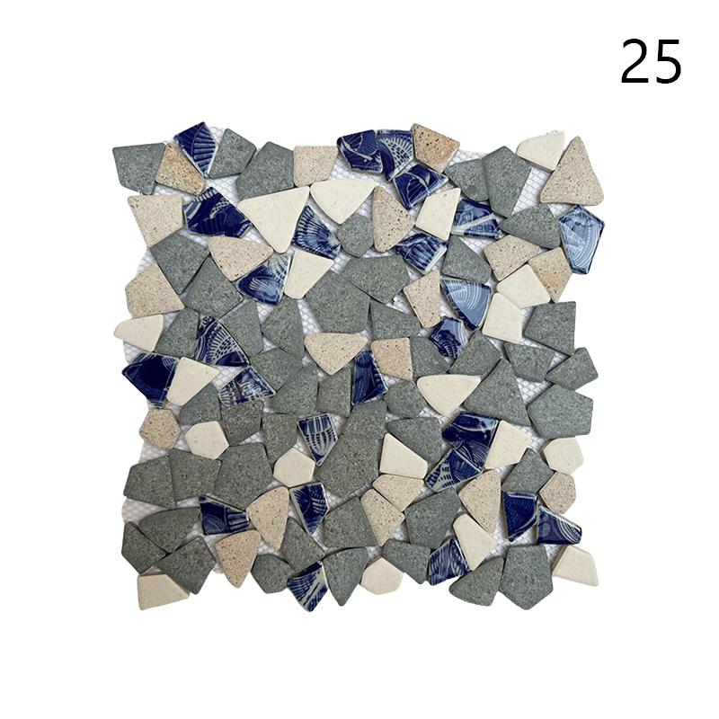 30x30cm Barevné Keramické Štěrkové Mozaikové Dlaždice Horký Pramen Bazén Rybičky Bazénové Fragmenty Toaleta Protiskluzová Dlaždicová Deska Podlaha Stěna Dekorace DIY