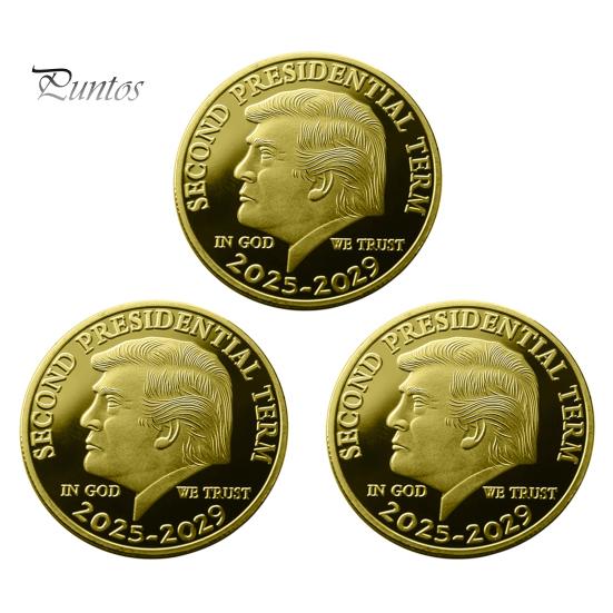 Trump Minnemynt Andre Presidentperiode 2025-2029 In God We Trust Suvenirmynt Samleobjekt Metallmynt MAGA/KAG Gave til Samlere