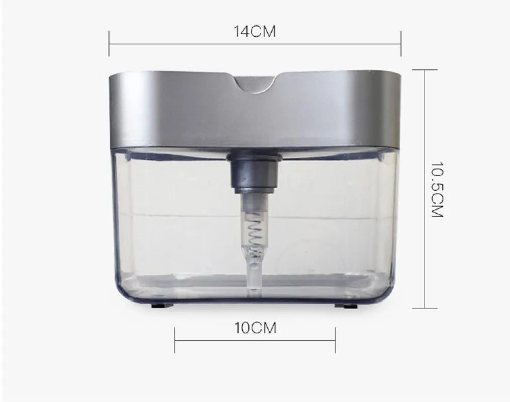 Kitchen Dishwashing Detergent Dispenser Press Type Automatic Dispensing Box Scouring Pad Dishwashing Brush Soap Dispenser Box