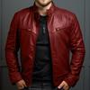 European American Men's Plus Size Slim Fit Leather Jacket - New Autumn Winter Fashion Coat