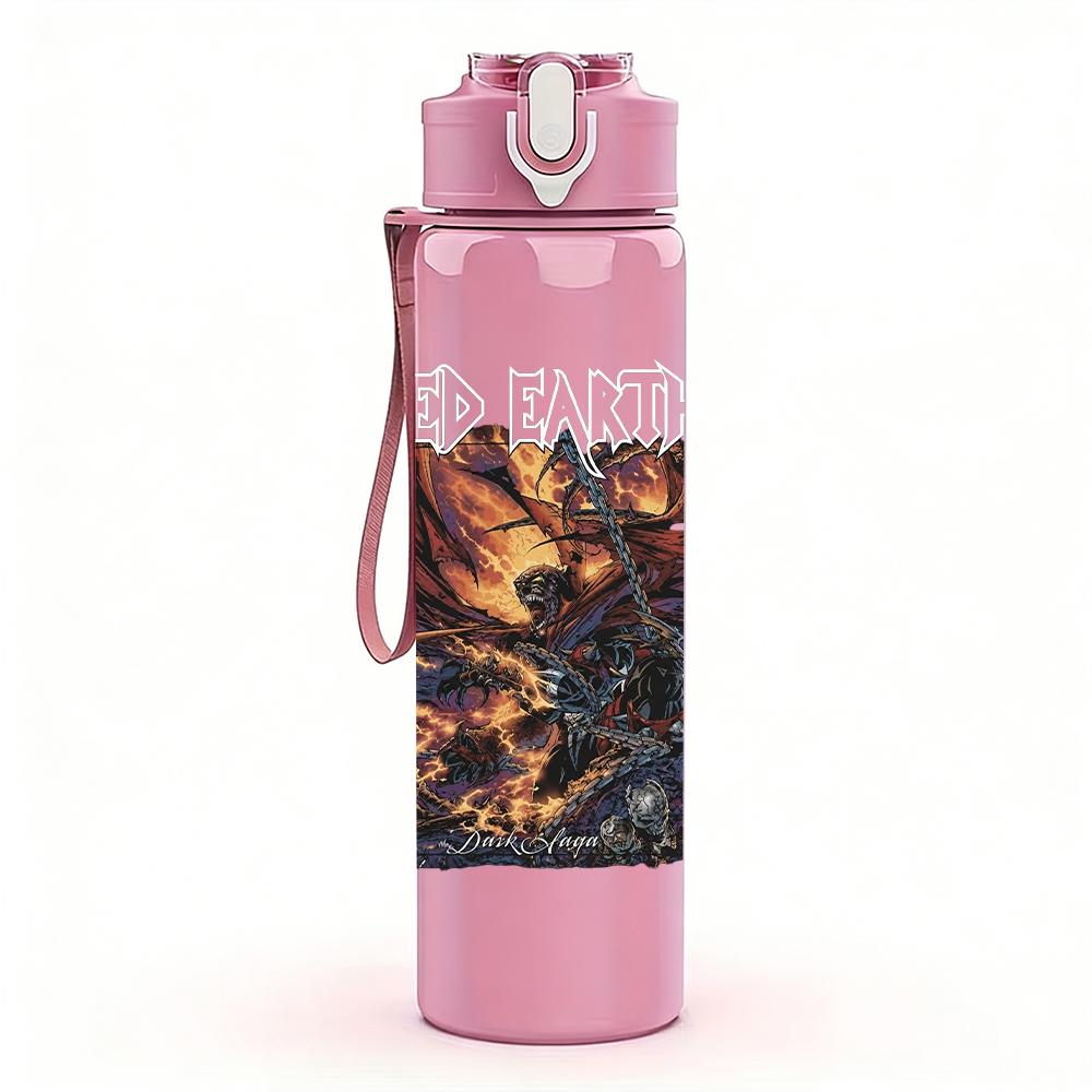 1PC Dark Horror Band Colorful Grunge Print 750ml Portable Sports Water Bottle Leakproof Gym Outdoor Travel Drink Cup