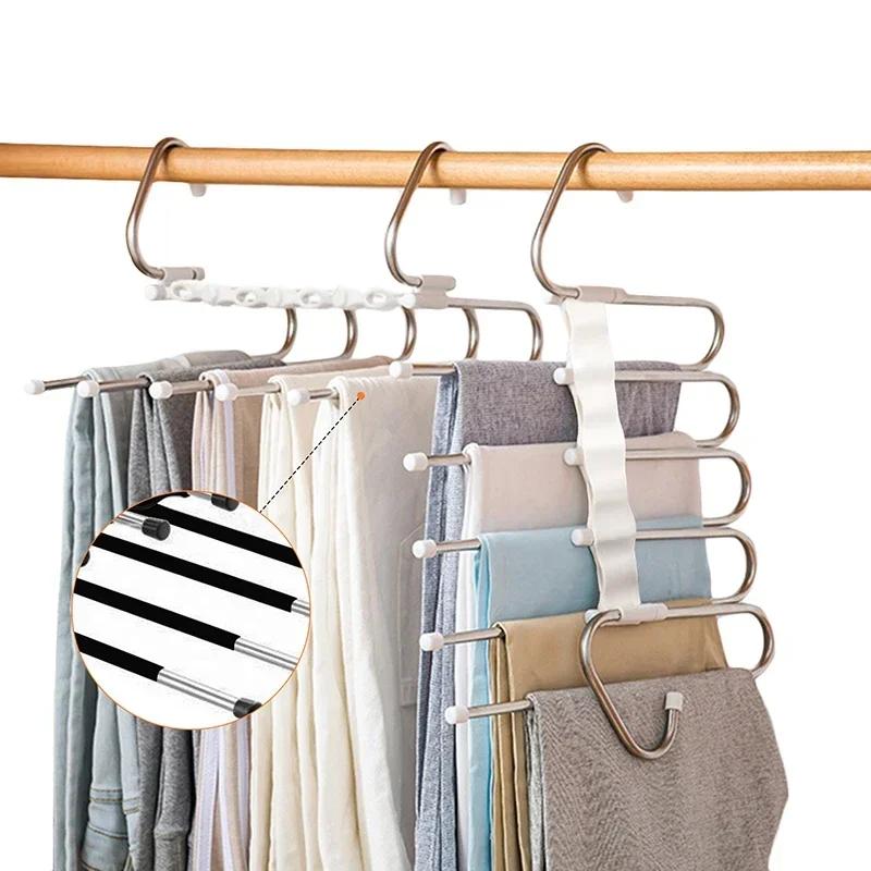 Multifunctional Pants Hanger Clothes Organizer Adjustable Pant Storage Rack Closet Organizer Trouser Hanger Home Organization