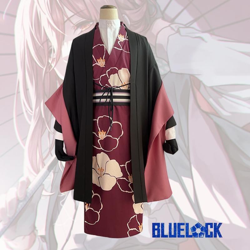 Lock Chigiri Blue Hyoma Cosplay Costume Wafuku Halloween Party Outfit Fans Gift