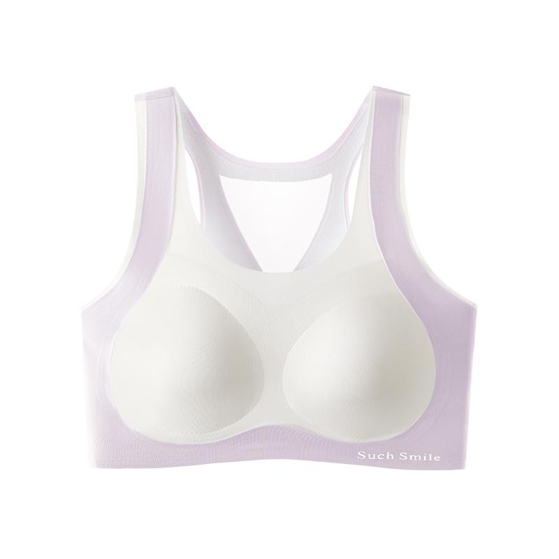 X-shaped traction belt shock-absorbing sports bra for girls, anti protrusion point fixed cup development bra