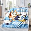 Manta Impressa com Tema Bluey - Perfeita para Sofá, Cama, Viagem e Uso ao Ar Livre | Lavável à Máquina, Aconchegante e Durável.
