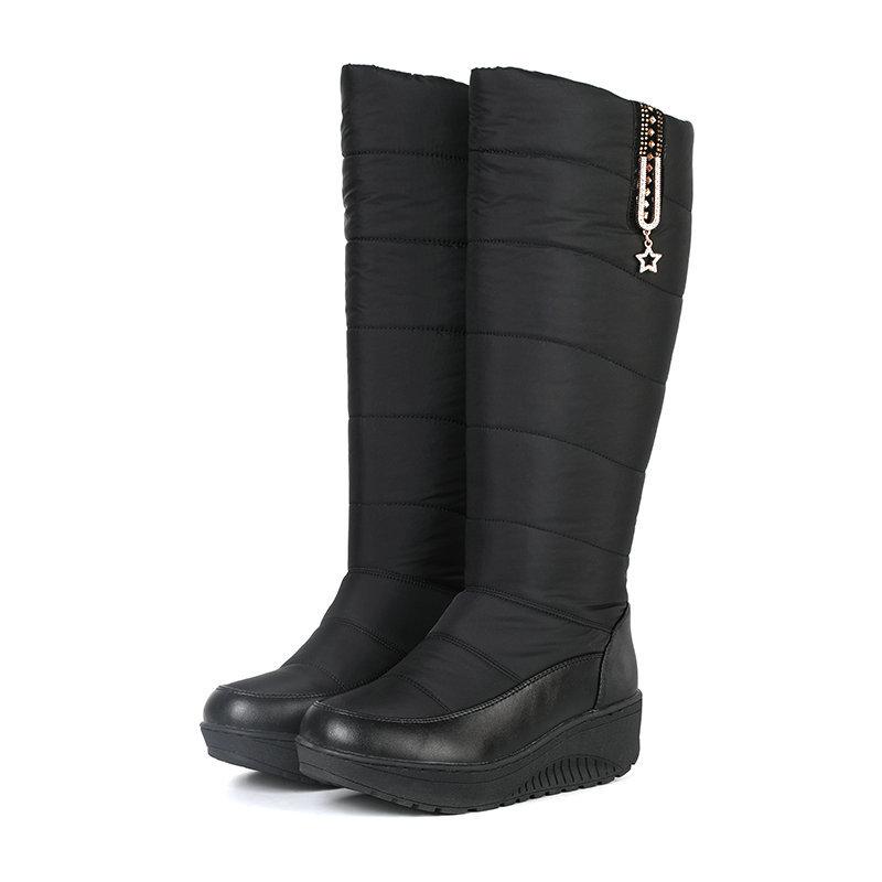 

New Fashion Women s Round Head Thick Bottom Thickened Wool Warm Cotton Boots
