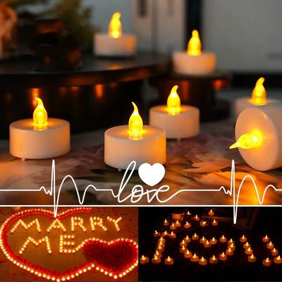 Pachet 12 Lumânări LED Tip Lumânare de Ceai Galben Cald, Fără Flacără, Funcționare pe Baterii Peste 200 de Ore, pentru Lumânări Votive, Aniversare, Nuntă, Decor Acasă