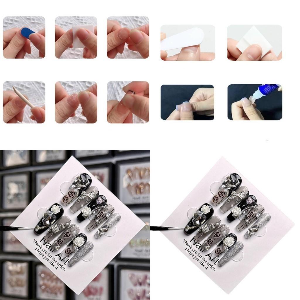 Handmade Dark European And American Style Heavy-luxury Large Rhinestone Camellia Nail Art Piece