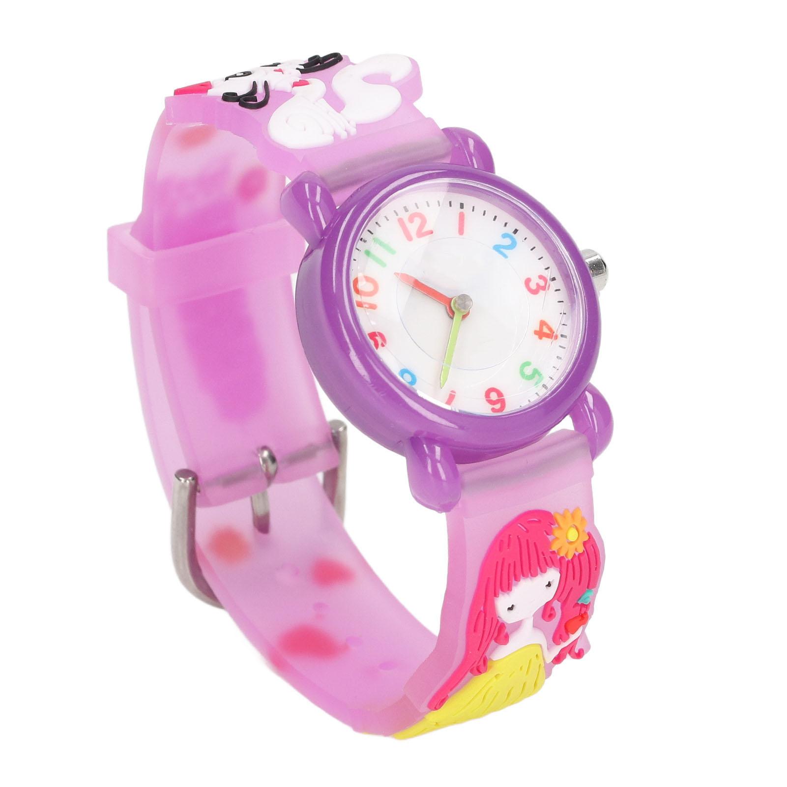

Детские часы 3D мультяшные водонепроницаемые силиконовые детские часы с рисунком котенка для девочек мультяшные часы для 3 до фиолетовый