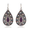 Vintage Ethnic Enamel Drop Oil Round Water Drop Earrings for Women Boho Multilcolor Beads Dangle Earring Female Pendiente Mujer