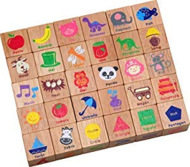 Edutē i'm Toy ABC kostky 30dílná stavebnice vzdělávací hračka, dárek k 1. narozeninám pro chlapce a dívky