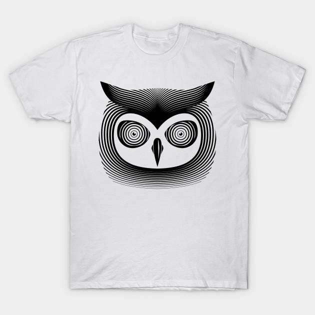 Men Black Print T-shirt Hypno Owl No-Cut Transfer Paper Print Cotton Tshirt XL белый