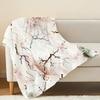Hemmed Fleece Throw Blanket, Soft Warm Skin-friendly Marble Pattern Cozy Sofa Cover Ideal for Halloween & Christmas Home Use