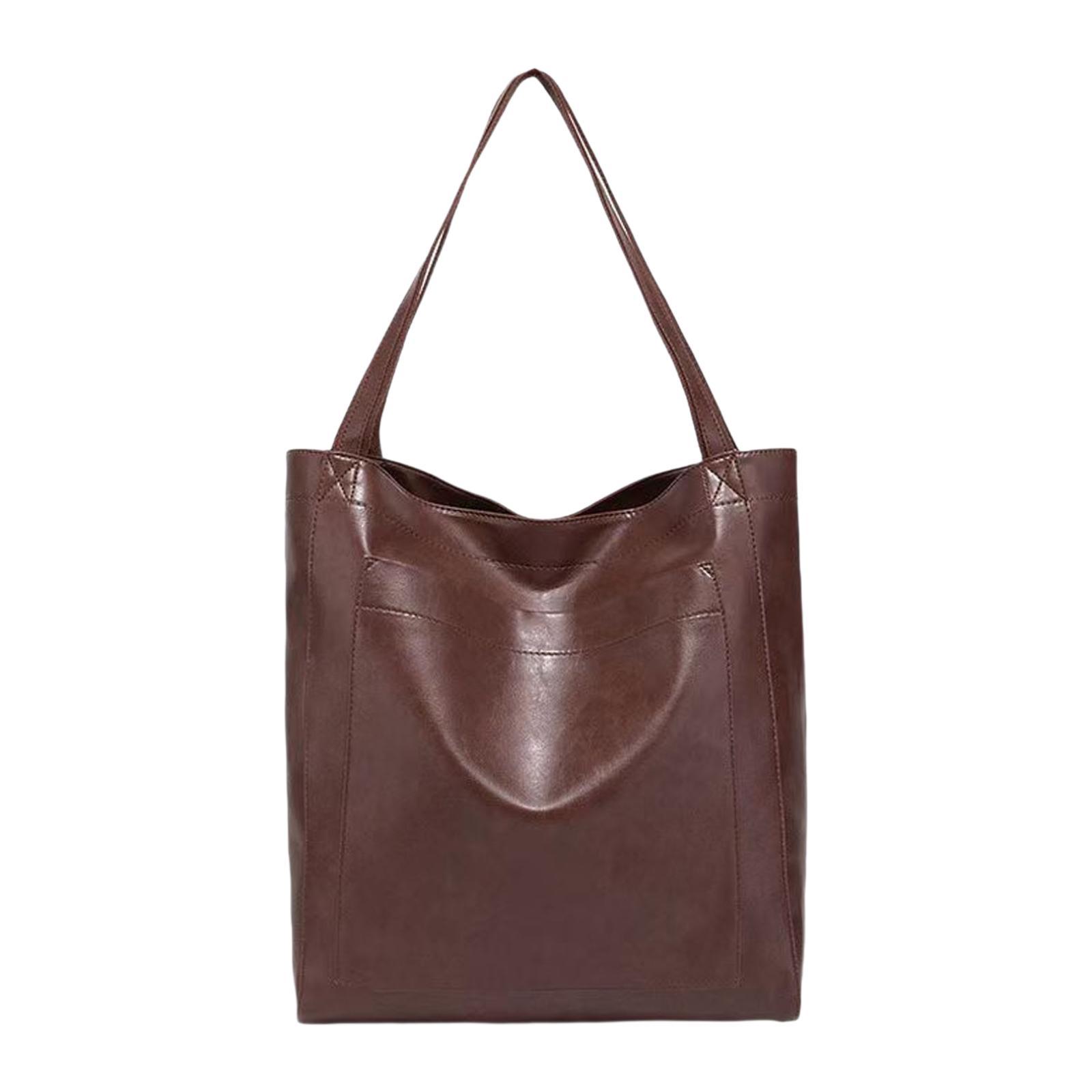 

Women Shoulder Bag Fashion Purse Large Capacity PU Leather Satchel Top Handle Handbag for Beach Commuting Work Travel Ladies темно-коричневого