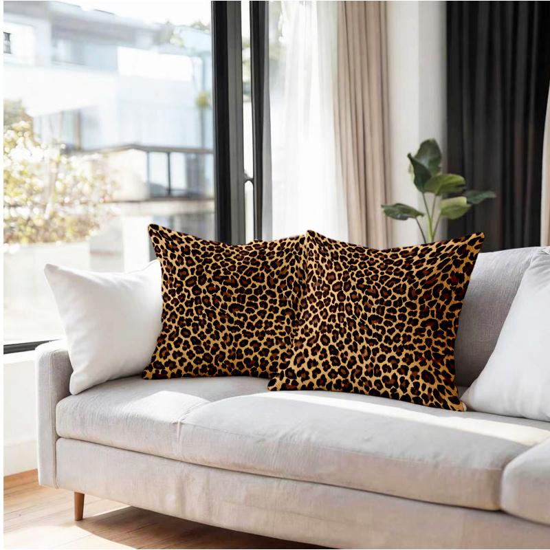 18X18 Inch Classic Leopard Print Throw Pillow, Soft Skin-Friendly Cushion, Stylish Home Sofa Decor Pillow Ideal Family Gift