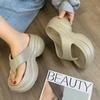 Fashion Fashion Chunky Heel Clip Toe Flip Flops 2025 New Thick Platform Women Eva Slippers Summer Outdoor Wear Beach Nonj-Slip Sandals