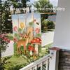 2D Flat, 1pc, 2D Flat Printing, Deer and Mushroom Garden Flag, Polyester Material, Multiple Sizes, Machine Washable and Durable for Outdoor Use. Suita