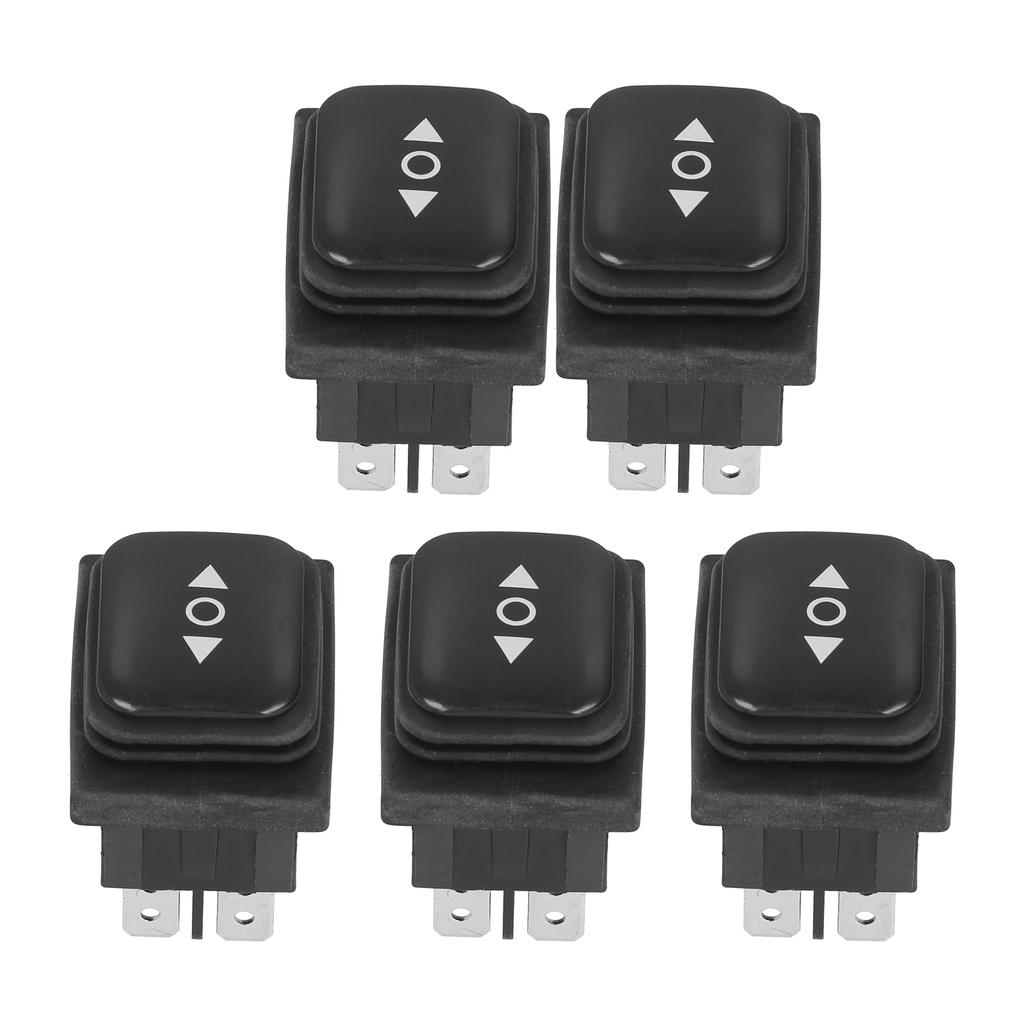 5Pcs Rocker Switch Boat Type Waterproof 6 Pin 3 Position Bilateral Reset AC125VAC250V