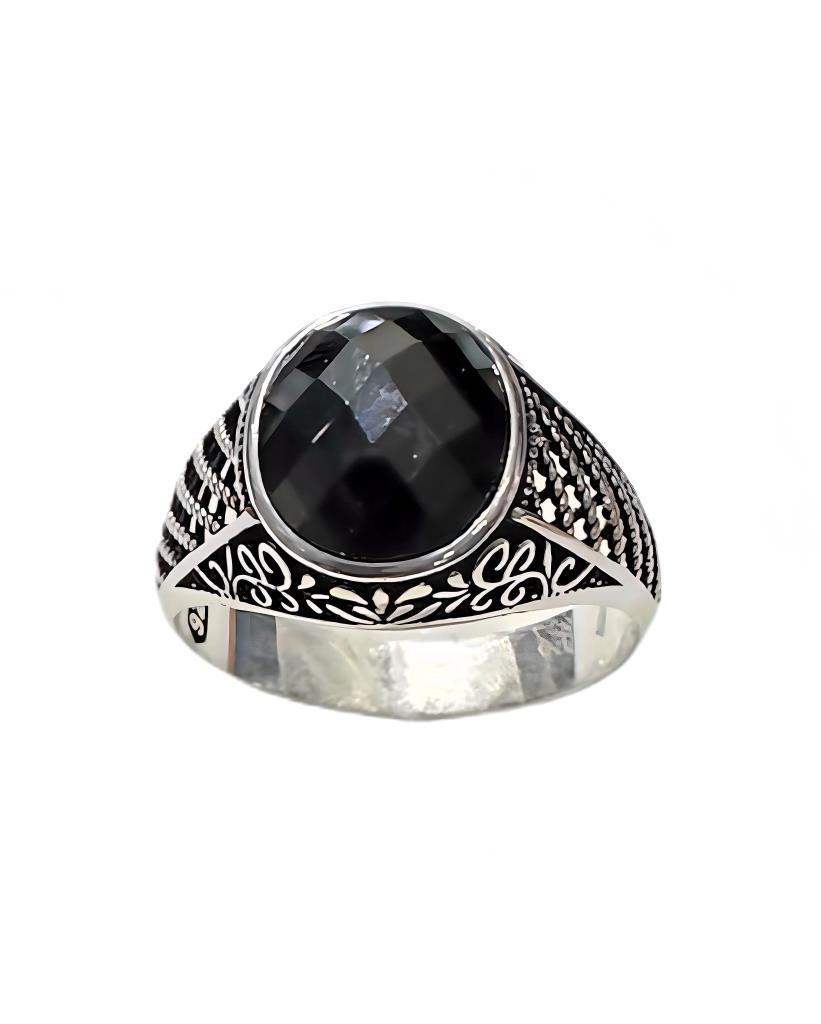 Onyx Stone Silver Ring 240053754G09Y