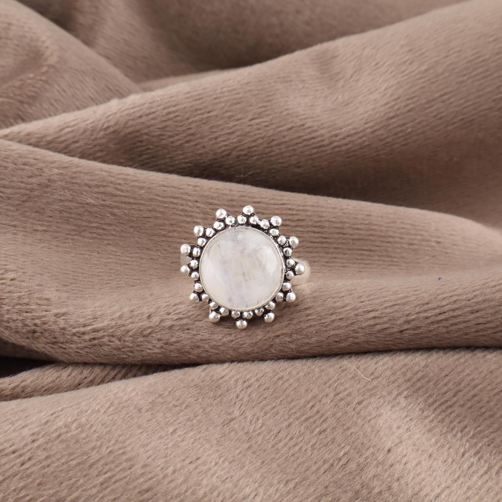 Rainbow Moonstone Jewelry, 925 Solid Sterling Silver Ring , Handmade Gemstone Jewelry Ring For Memorial Day