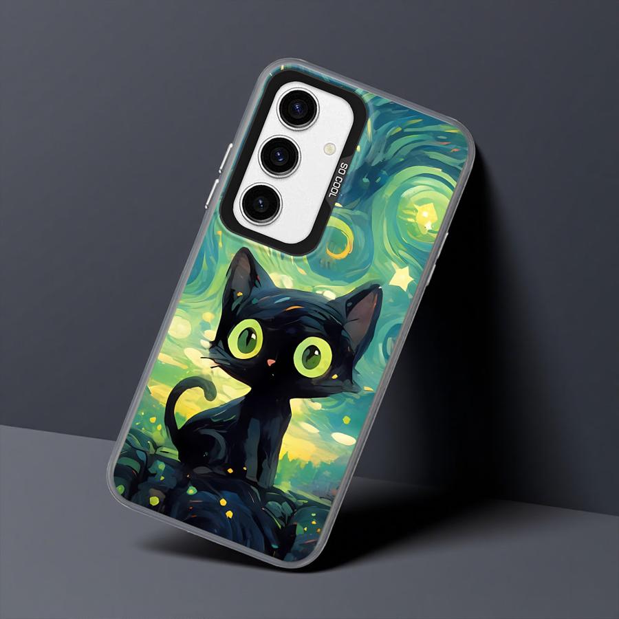 Soft Shell Case for Samsung Galaxy A72 A55 A53 A26 A36 A71 A73 A52 A35 A54 A51 A56 Van Gogh Art Cat