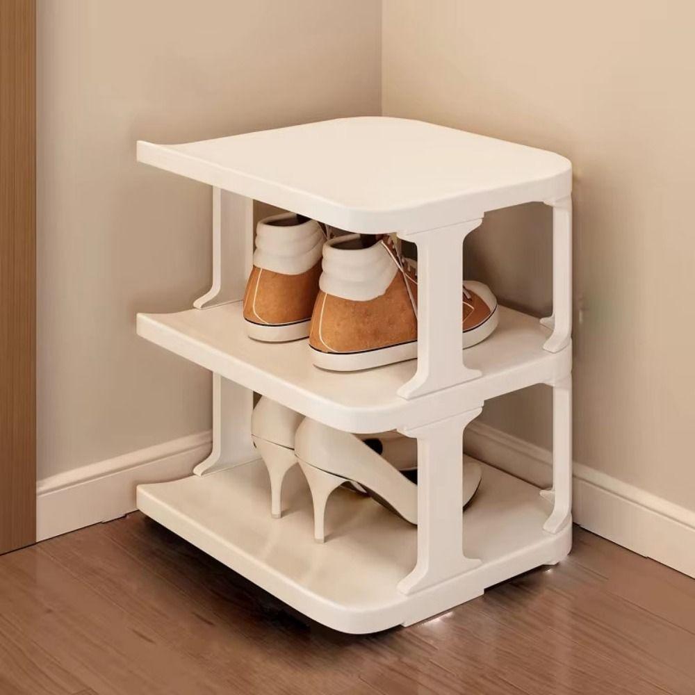 Stackable Vertical Shoe Rack 2-8 Layers Standing Shoe Shelf Shoes Storage Organizer  Living Room