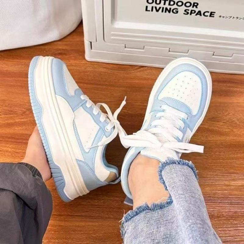 

Модные универсальные маленькие белые туфли осень новая студенческая спортивная и повседневная обувь платформа-маффин женская обувь 40 небесно-голубой