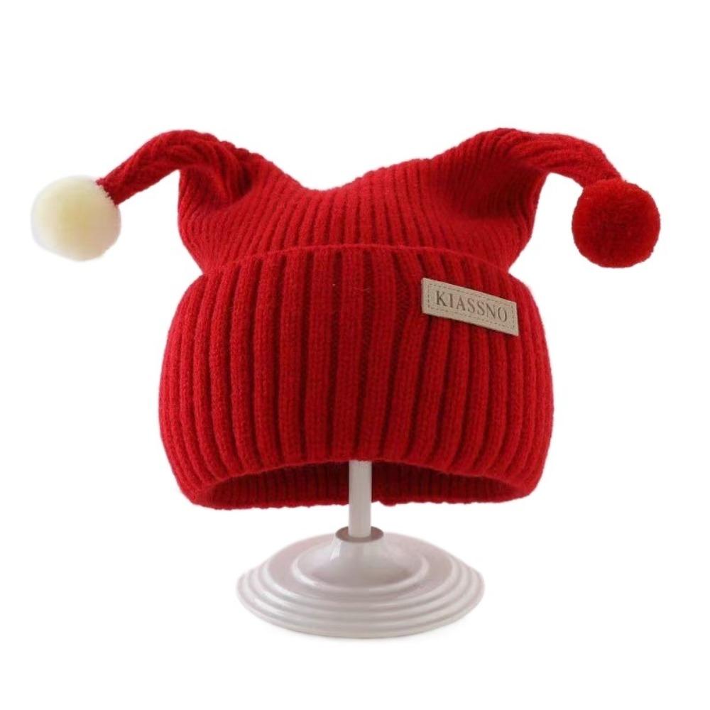 Openwork Flower Warm Wool Beanie Plush Ball Kids Winter Cap Fashion Pompom Hat  Ear Protection