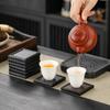 Ebony Wood Carved Non-Slip Tea Coaster Set - Retro Anti-Scald Pad for Tea Ceremony