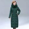 Women Winter Hooded Fur Collar Warm Jacket Clothing Middle-Aged Mother Mid-Long Thicken Warm Female Parkas