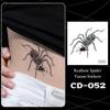 5Pcs Waterproof Temporary Tattoo Stickers For Halloween Body Decor Spider Fake Tattoo For Women Men Hand Neck Cosplay Makeup