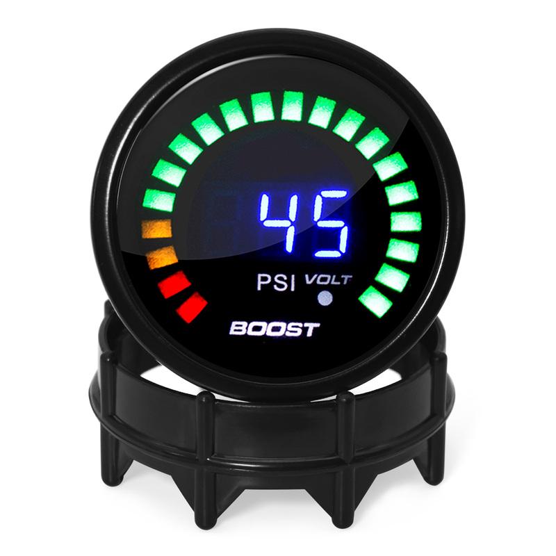 AD 52mm Turbo Boost Gauge Car Gauge Digital Turbo Pressure Gauge -1~3 Bar -15~45 PSI Vacuum Press Meter for 12V Gasoline Engine