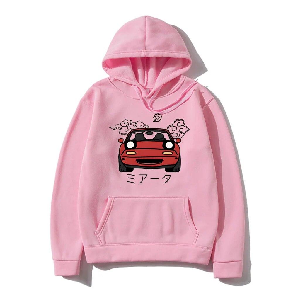 Anime Initial D Hoodie JDM Japanese Automotive Miata MX5 Printed Hoody Women Crewneck Sweatshirts Unisex Pullover Tops Unisex Clothing