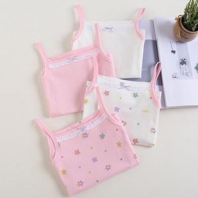Camisole aus Baumwollspitze für Mädchen – Sommerunterhemd im koreanischen Stil für Babys und Kinder