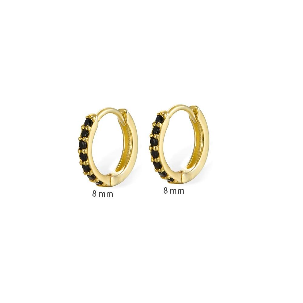 8mm Stainless Steel Minimal Hoop Earrings Crystal Zirconia Small Huggie Thin Cartilage Earrings Helix Tragus Piercing Jewelry