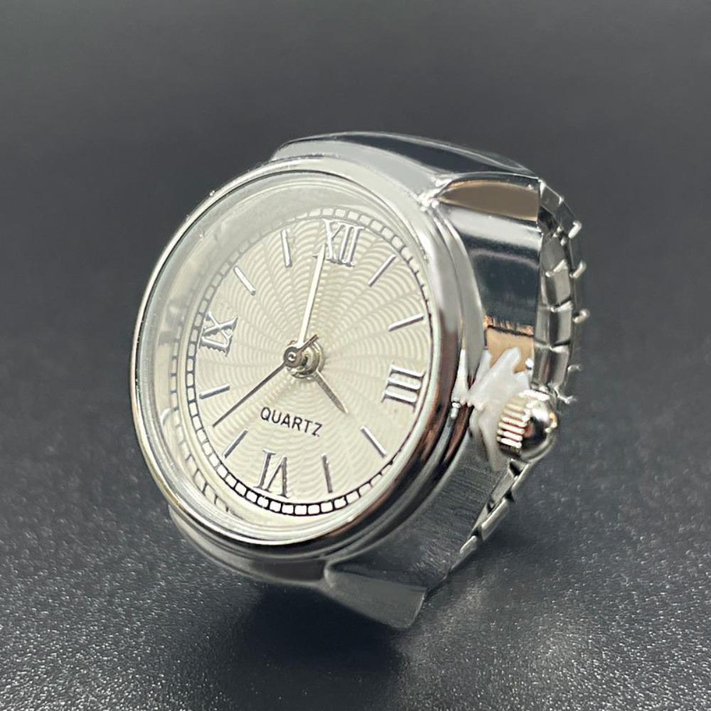 

Hot Selling Finger Watch Ring Creative Movement Fashion Accessories Vintage Watch Men Jewelry Women Gift resizable срібний