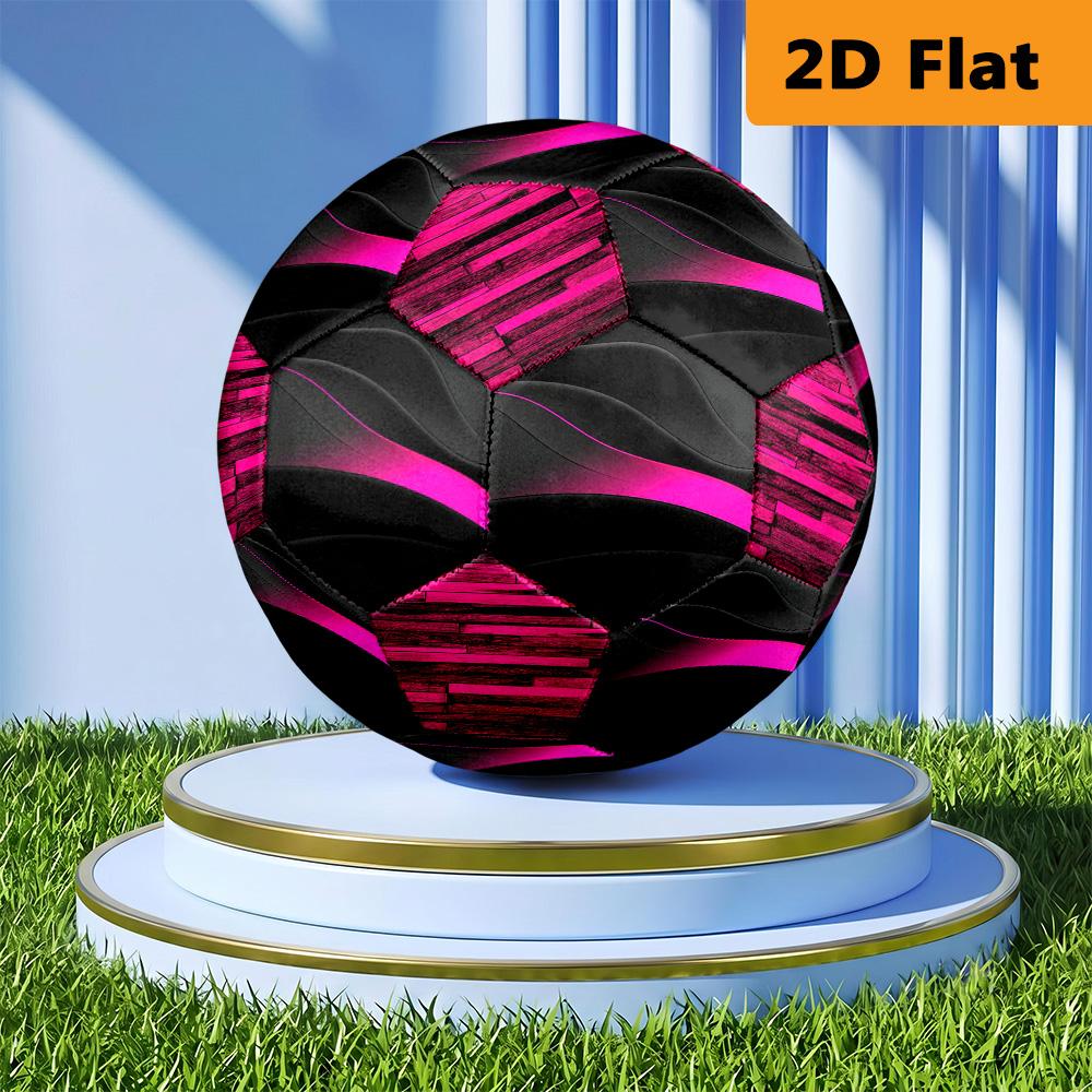 Black Pink Gradient Wave Size Soccer Ball High Elasticity Match Universal Unique Gift Purple Anime Art Football