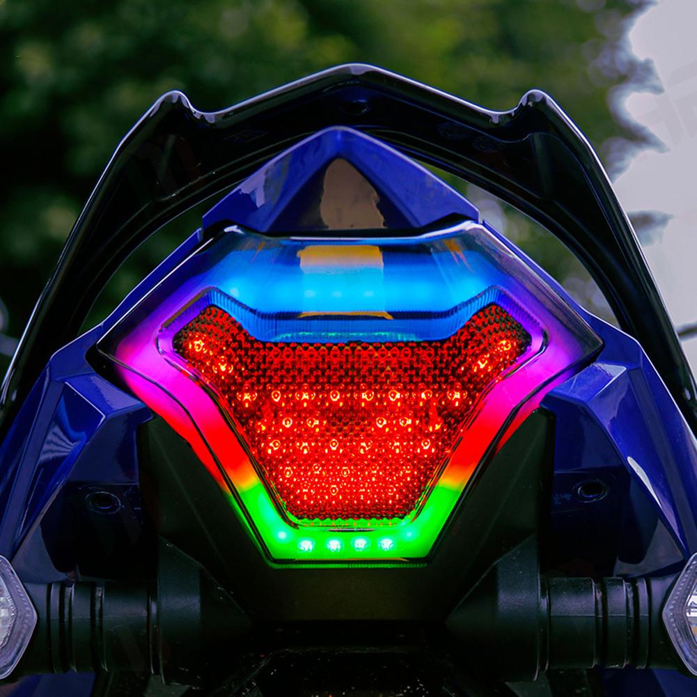 Motorcycle LED Tail Light Rear Brake Lamp Integrated Turn Signal RGB Light for Yamaha MT-07/25 R3 R25 Y15 V1 V2 LED Taillight