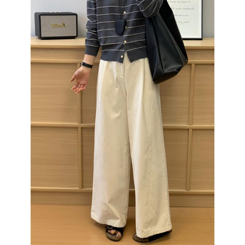 

Women s High-Waisted Wide-Leg Pants: Casual, Drapey, Slimming, Hip-Covering, Long, Versatile Style Medium
