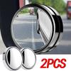 New 2Pcs Car Round Frame Convex Wide-angle Clear Rearview Auxiliary Mirror 360 Degree Osculum Type Blind Spot Rearview Mirror Ad