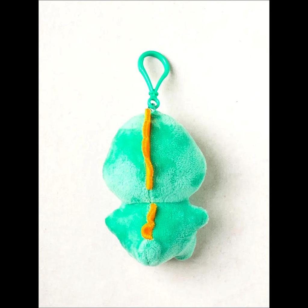 Cute Smiling Dinosaur Plush Keyring Bag Charm (green/blue)